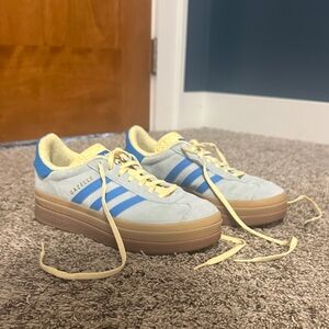 Adidas Blue and Tan Sneakers with Vintage Appeal
